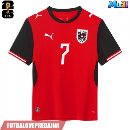 Lacne Muži Futbalové dres Rakúsko Marko Arnautovic #7 MS 2026 Krátky Rukáv - Domáci